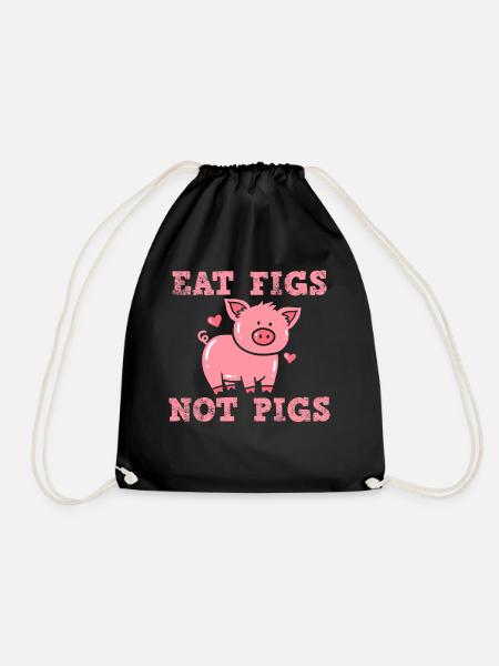 Vegan Vegan Vegan - Drawstring Bag - black
