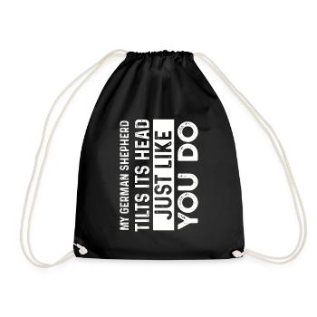 German shepherd dog - Drawstring Bag - black - Front