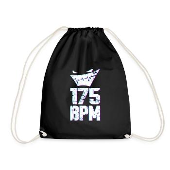 175 150 BPM Hardstyle Raver Trance House Techno - Turnbeutel - Schwarz - Vorne