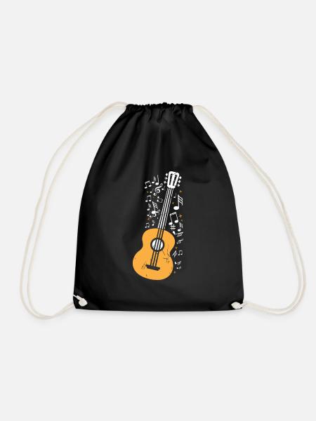 guitar - Drawstring Bag - black
