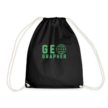 Geographer surveying profession geo geographer geography - Drawstring Bag - black - Front