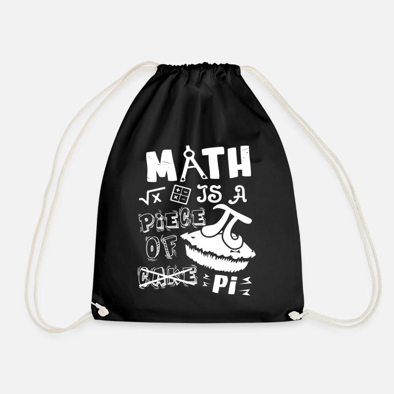 Pi Day Math Is A Piece Of Pi - Drawstring Bag - black