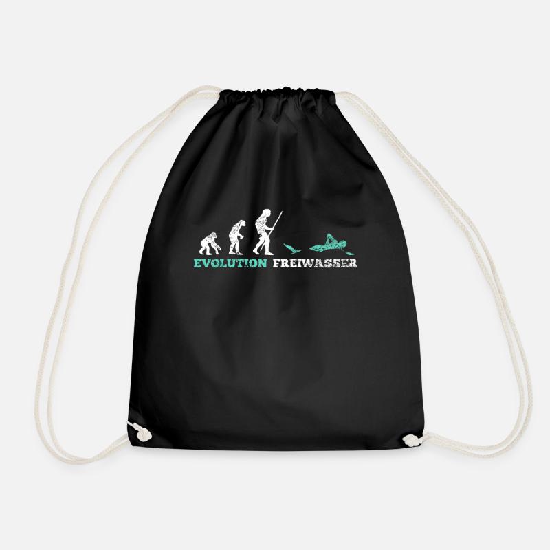 Swimming open water evolution - Drawstring Bag - black