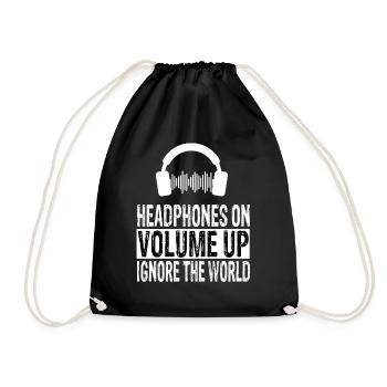 Headphones - Drawstring Bag - black - Front
