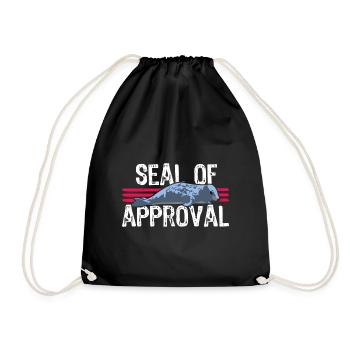 Seal of approval - Drawstring Bag - black - Front
