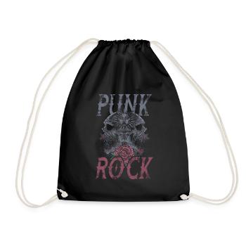 Punk punk rocker skull punk punk music - Drawstring Bag - black - Front