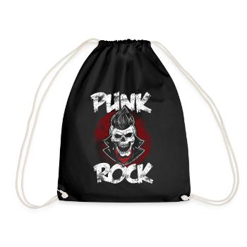 Punk Punrkocker Skull Punks Punk Music - Drawstring Bag - black - Front