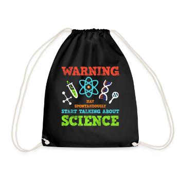 Science science chemistry bio physics - Drawstring Bag - black - Front