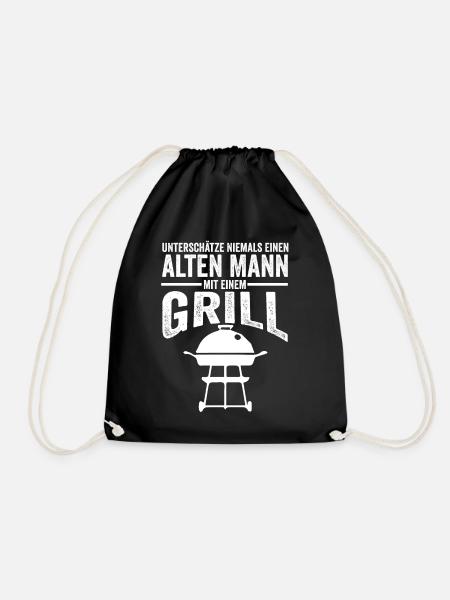 Grillen Alter Mann - Turnbeutel - Schwarz