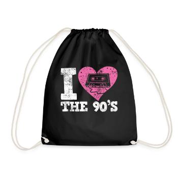 90er I Love The 90's - Turnbeutel - Schwarz - Vorne
