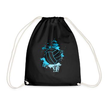 Retro Volleyballspieler Volleyball - Turnbeutel - Schwarz - Vorne