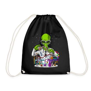 Alien Chemistry Scientist - Drawstring Bag - black - Front