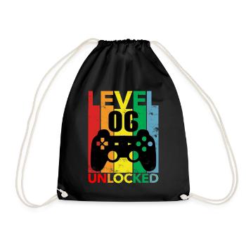 6e anniversaire garçons hommes jeu gamer cadeau - Sac de sport léger - noir - Devant