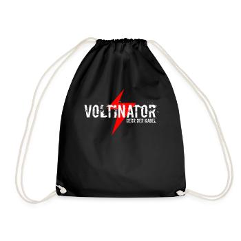 Elektromeister Voltinator Herr der Kabel - Turnbeutel - Schwarz - Vorne