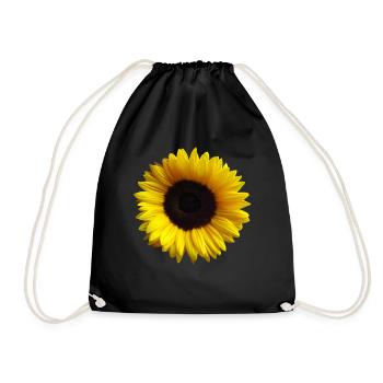 Sonnenblume, Sonnenblumen, Blume, Blüte, floral - Turnbeutel - Schwarz - Vorne