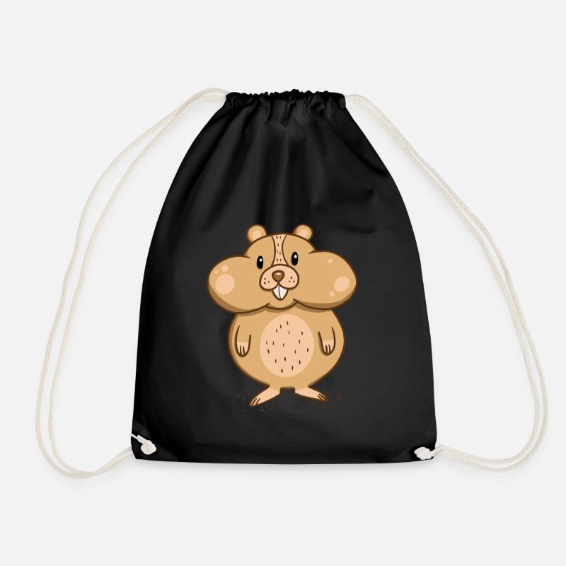 Hamster mit dicken Backen - Turnbeutel - Schwarz