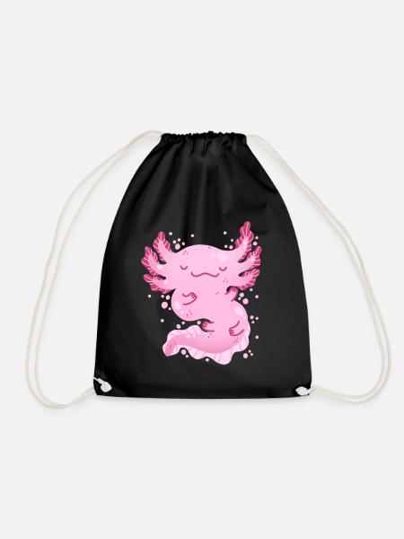 Axolotl - Drawstring Bag - black