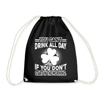 St Patrick's Day Funny St Patrick Day - Drawstring Bag - black - Front