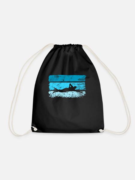 Swimmer swimming - Drawstring Bag - black