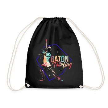Baton Twirling - Drawstring Bag - black - Front