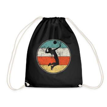 Volleyball Retro Vintage - Turnbeutel - Schwarz - Vorne