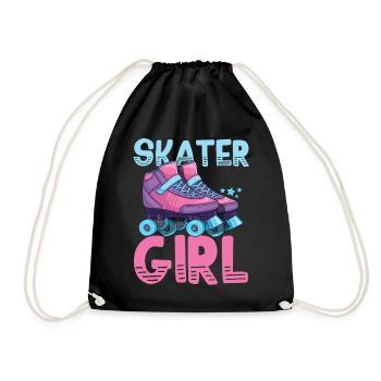 Roller skates roller skating - Drawstring Bag - black - Front