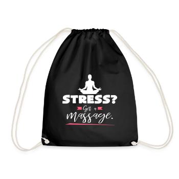Stress Massage Time Out - Drawstring Bag - black - Front