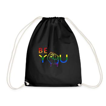 Be You Pride Fist Rainbow - Turnbeutel - Schwarz - Vorne