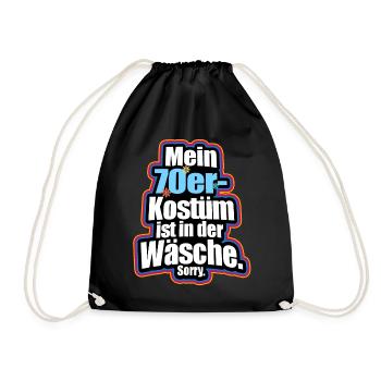 Mein 70er Jahre Kostüm In Der Wäsche Motto Party - Turnbeutel - Schwarz - Vorne