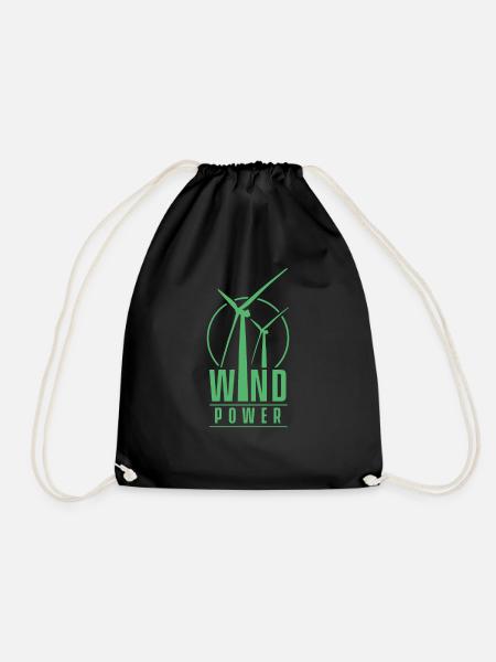 Windkraftanlage - Turnbeutel - Schwarz