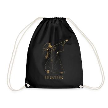 Doktorand Geschenk Dabbing Doktor Doktortitel - Turnbeutel - Schwarz - Vorne