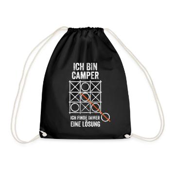 Camper Campingurlaub Camping Campen - Turnbeutel - Schwarz - Vorne