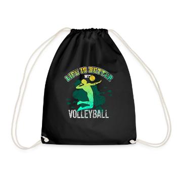 Vintage Volleyballspieler Volleyball - Turnbeutel - Schwarz - Vorne