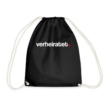 Verheiratet Beziehungsstatus Heirat - Turnbeutel - Schwarz - Vorne