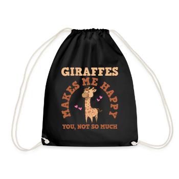 Giraffes Giraffe - Drawstring Bag - black - Front