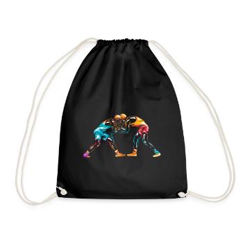 Wrestling sport wrestling - Drawstring Bag - black - Front