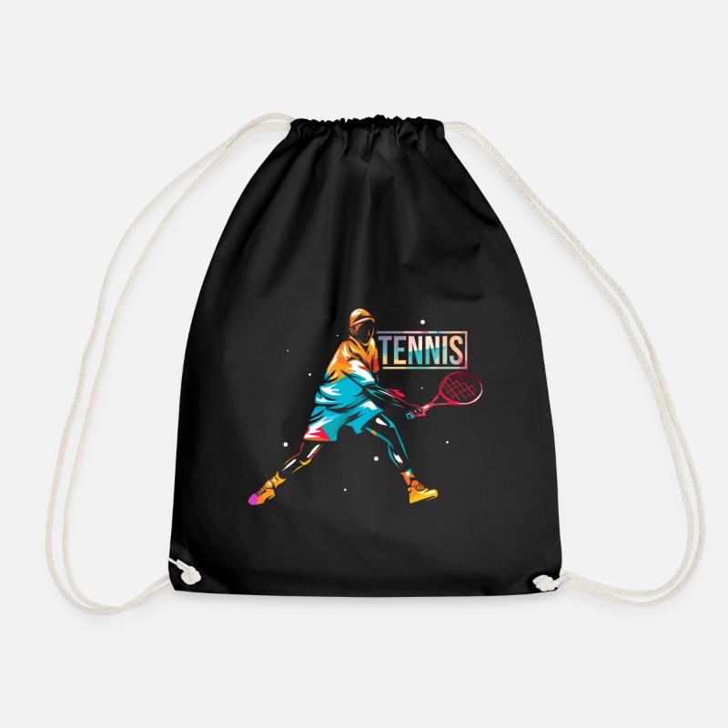 Tennis Sport Geschenk - Turnbeutel - Schwarz