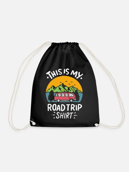 Roadtrip motorhome camper - Drawstring Bag - black