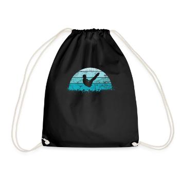 Diving diving board - Drawstring Bag - black - Front