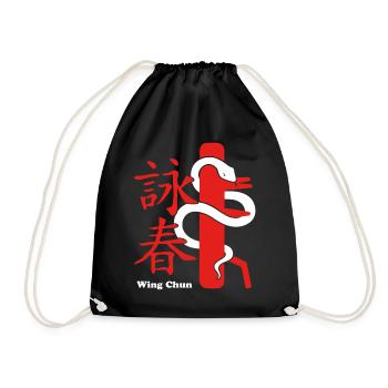 Wing Chun Kung Fu - Drawstring Bag - black - Front