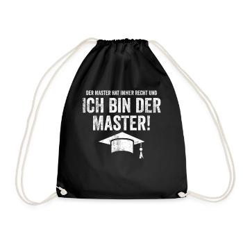 Master Studium Student Abschluss - Turnbeutel - Schwarz - Vorne
