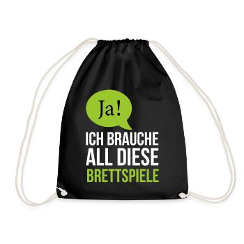 Brettspiel Brettspiele Tabletop RPG Schach Witzig - Turnbeutel - Schwarz - Vorne