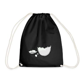 Eggshell Egg Eggs Hatch Baby Birth Pregnant - Drawstring Bag - black - Front
