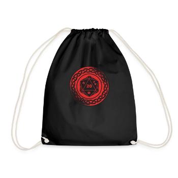 RPG Dice D20 Cube W20 Pen and Paper vintage - Drawstring Bag - black - Front