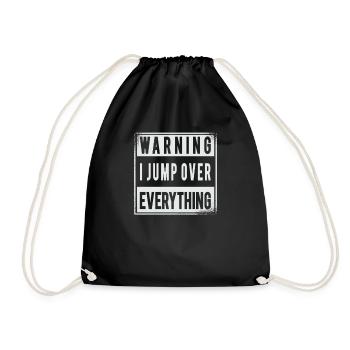 Parkour Parkour runner EVERYTHING obstacle course - Drawstring Bag - black - Front