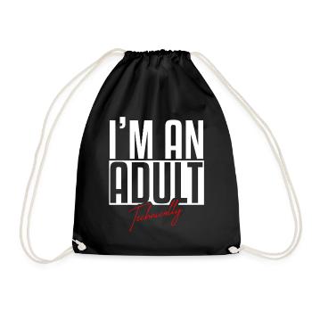 18th birthday - Drawstring Bag - black - Front