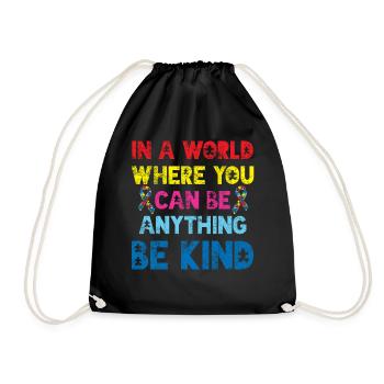 autism - Drawstring Bag - black - Front