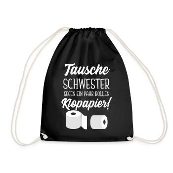 Schwester klopapier Toilettenpapier - Turnbeutel - Schwarz - Vorne
