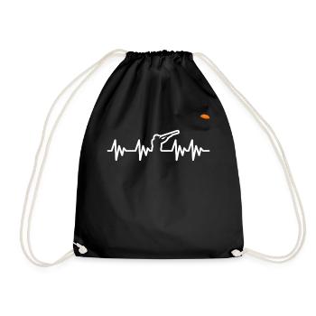 Pigeon d'argile battement de coeur tirant cible - Sac de sport léger - noir - Devant