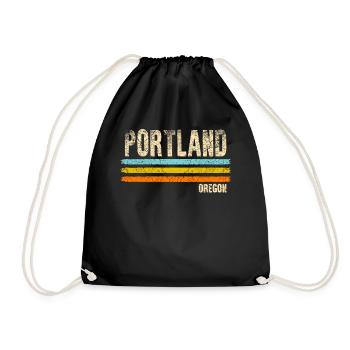 Portland Oregon - Drawstring Bag - black - Front